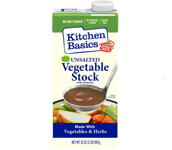 Kitchen Basics Unsalted Vegetable Stock, 32 oz Carton, front