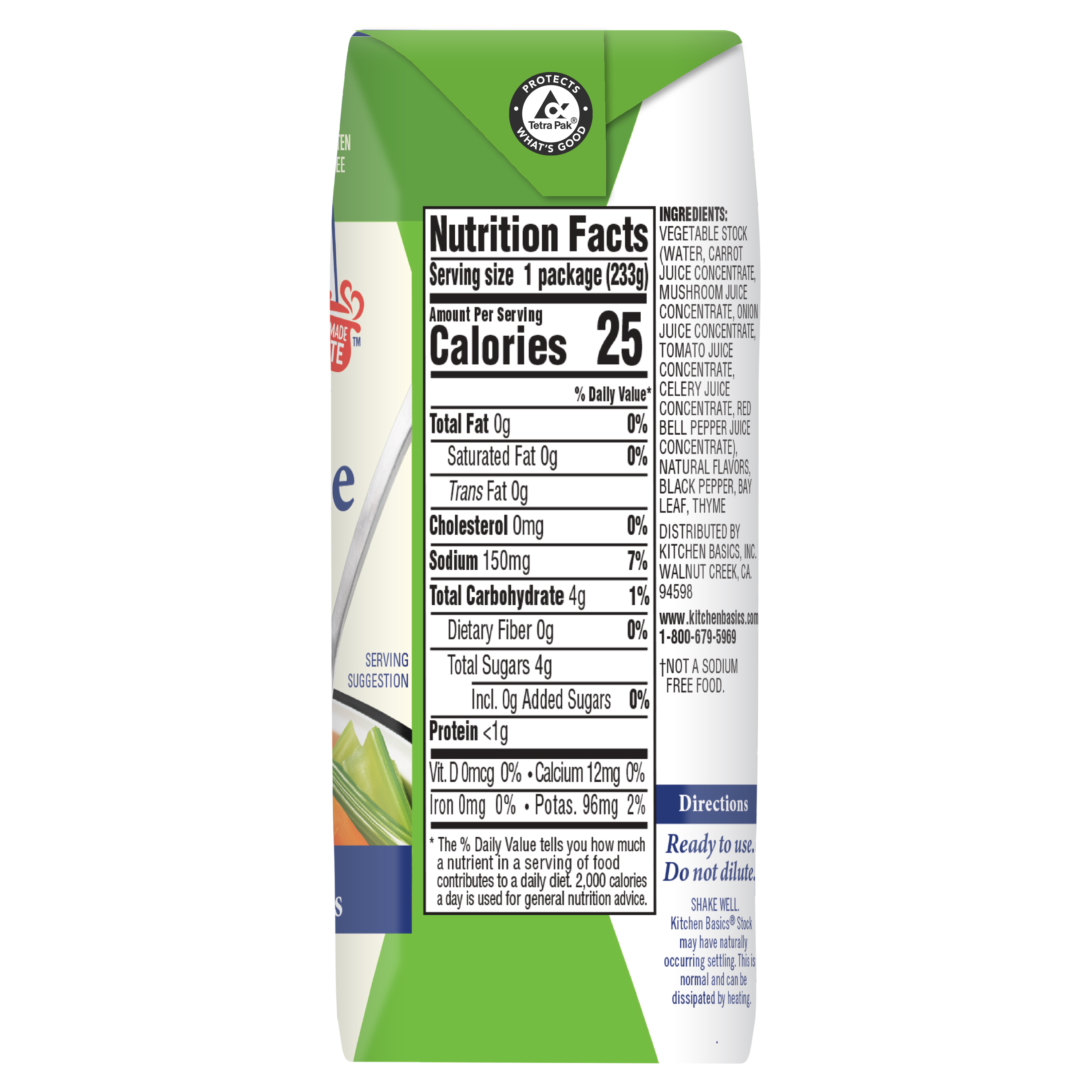 Unsalted Vegetable Stock, 8.25 oz Kitchen Basics