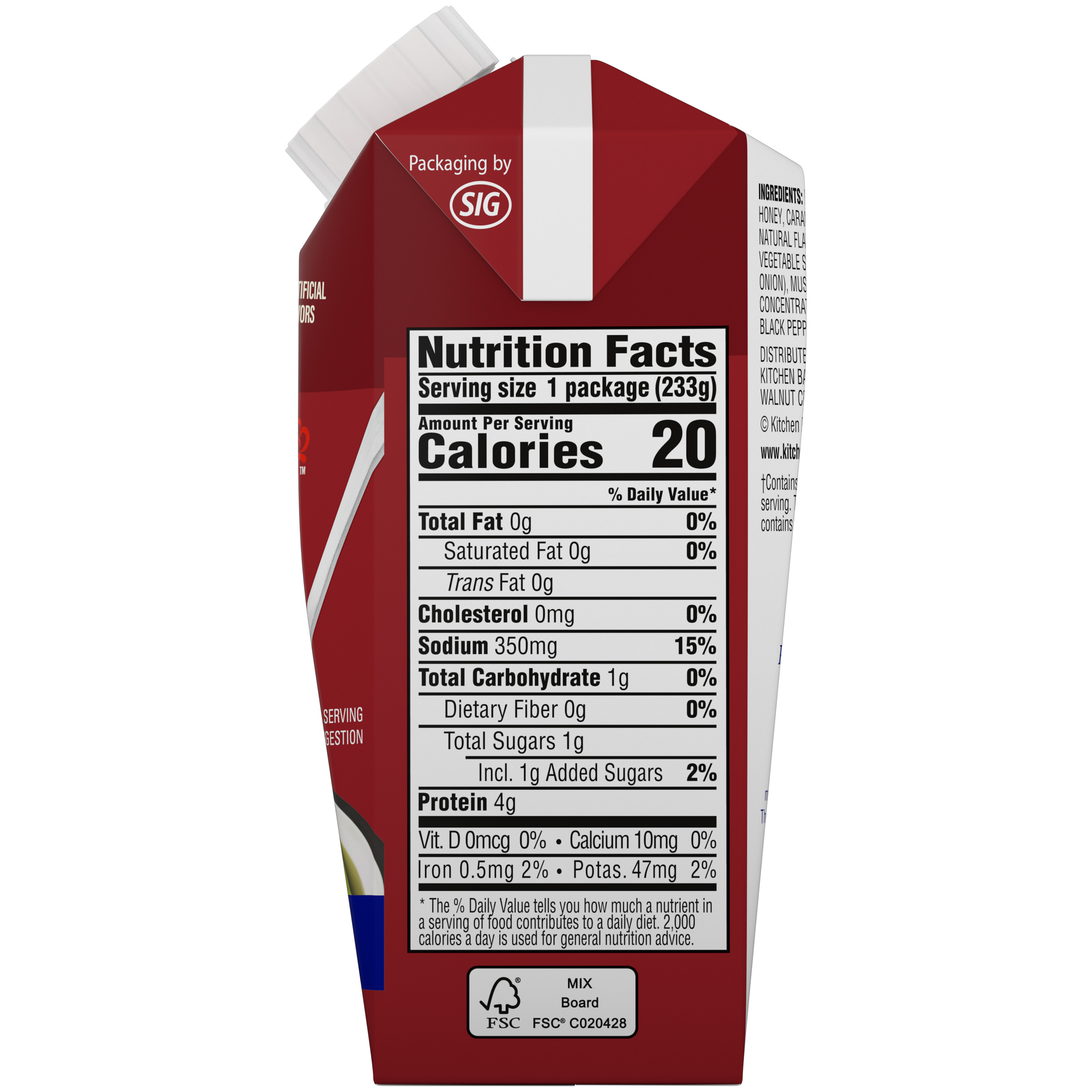 Beef Stock 825 Nutrition Panel