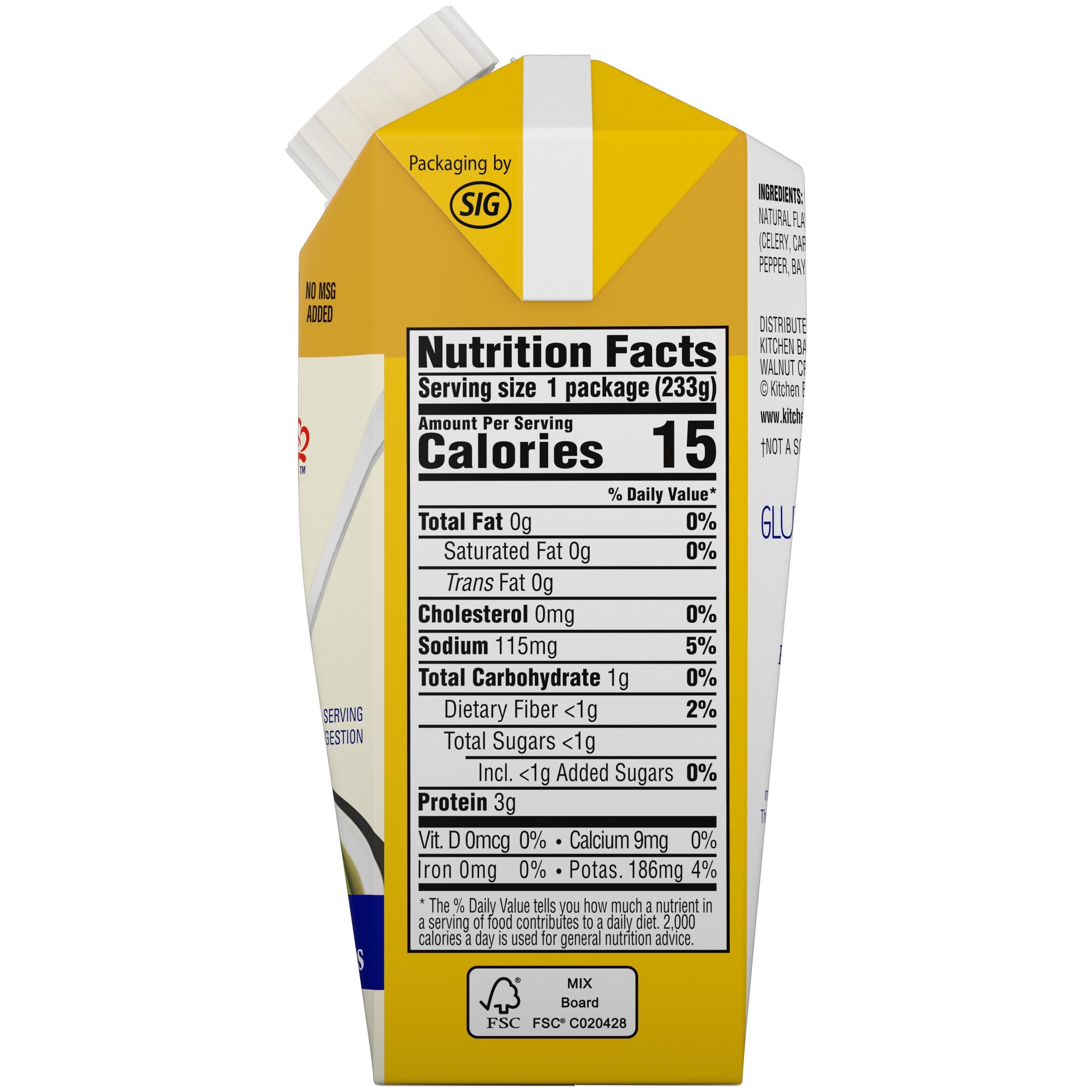 Unsalted Chicken Stock 825 Nutrition Panel