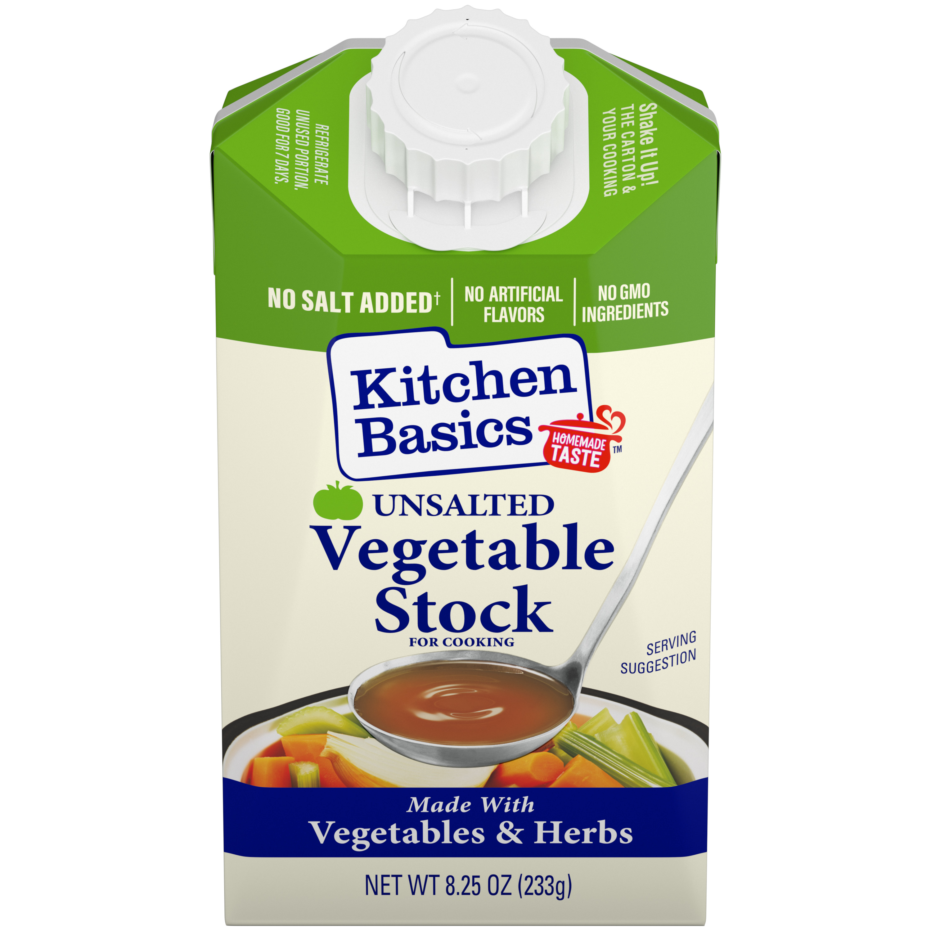 Unsalted Vegetable Stock 825 Front Panel