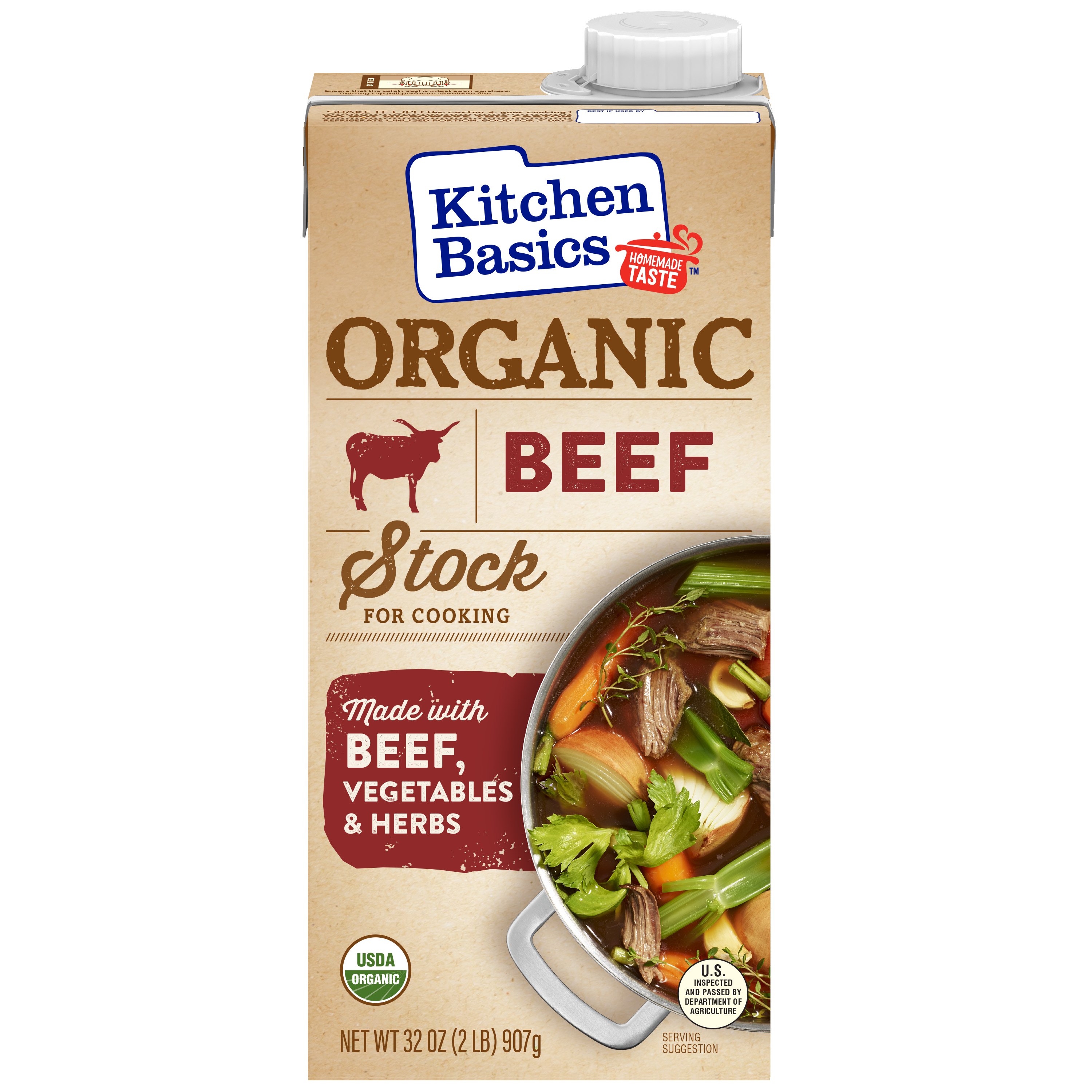 Organic Beef Stock 32oz Front