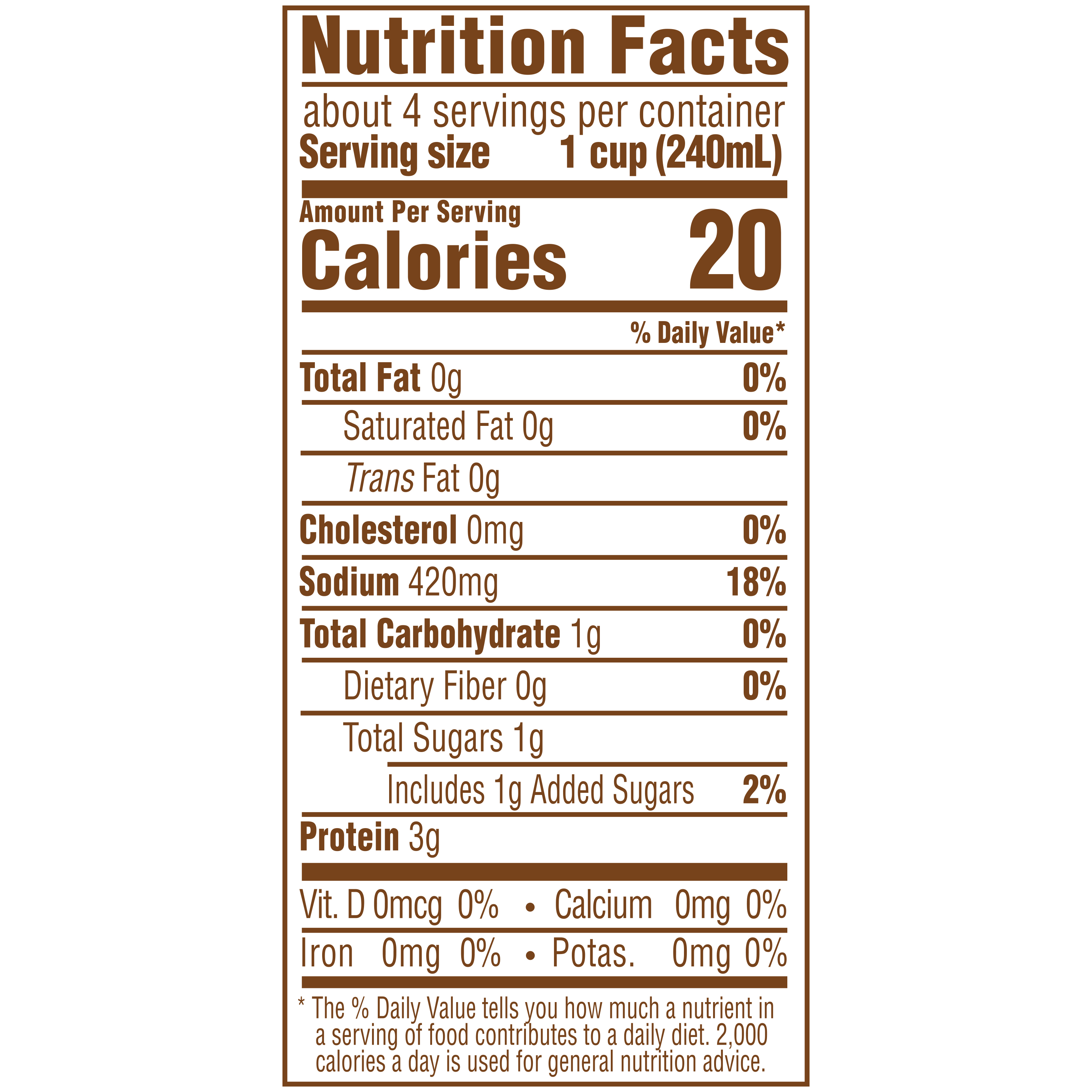 Organic Beef Stock, 32 oz - Nutrition