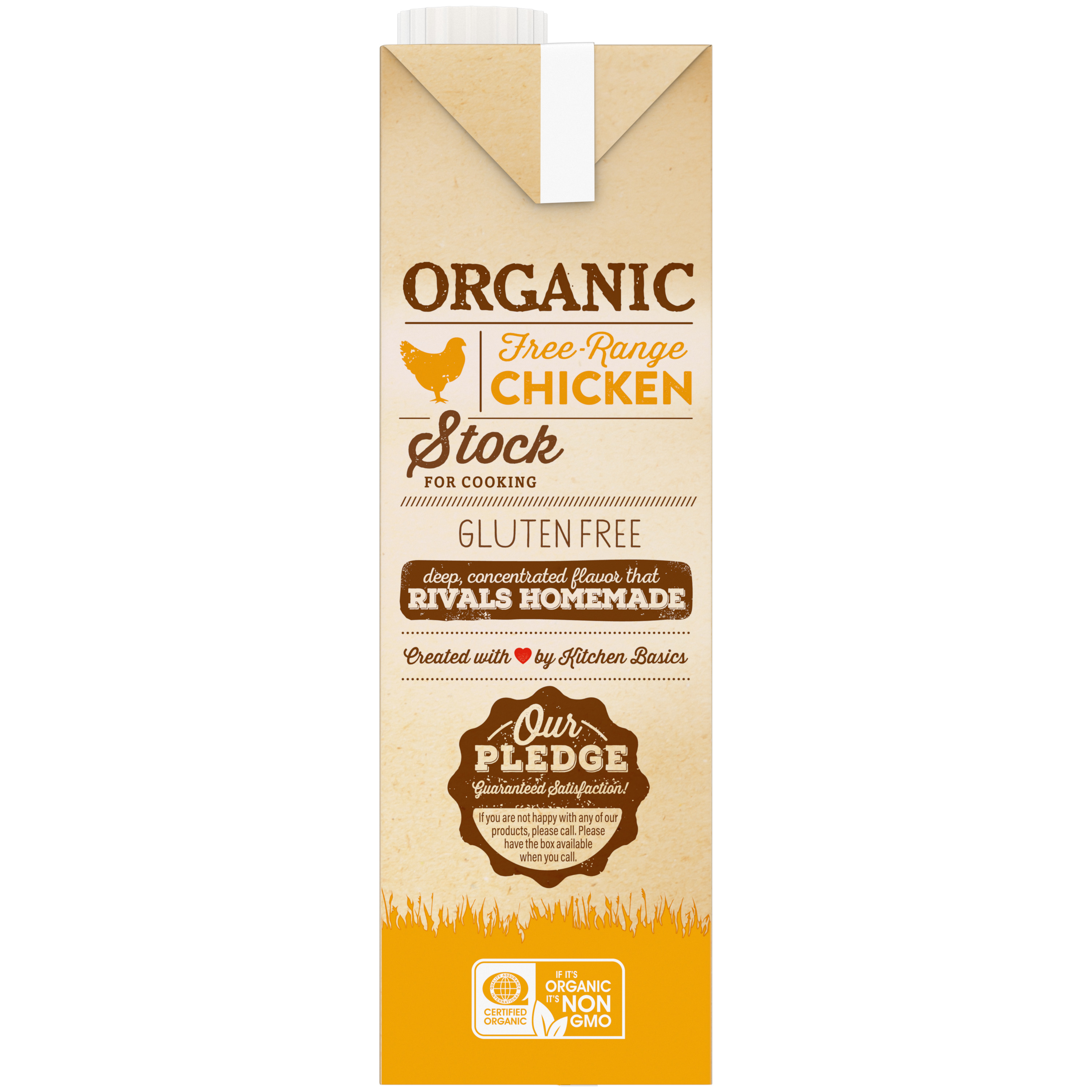 Organic Free Range Chicken Stock, 32 oz - Side