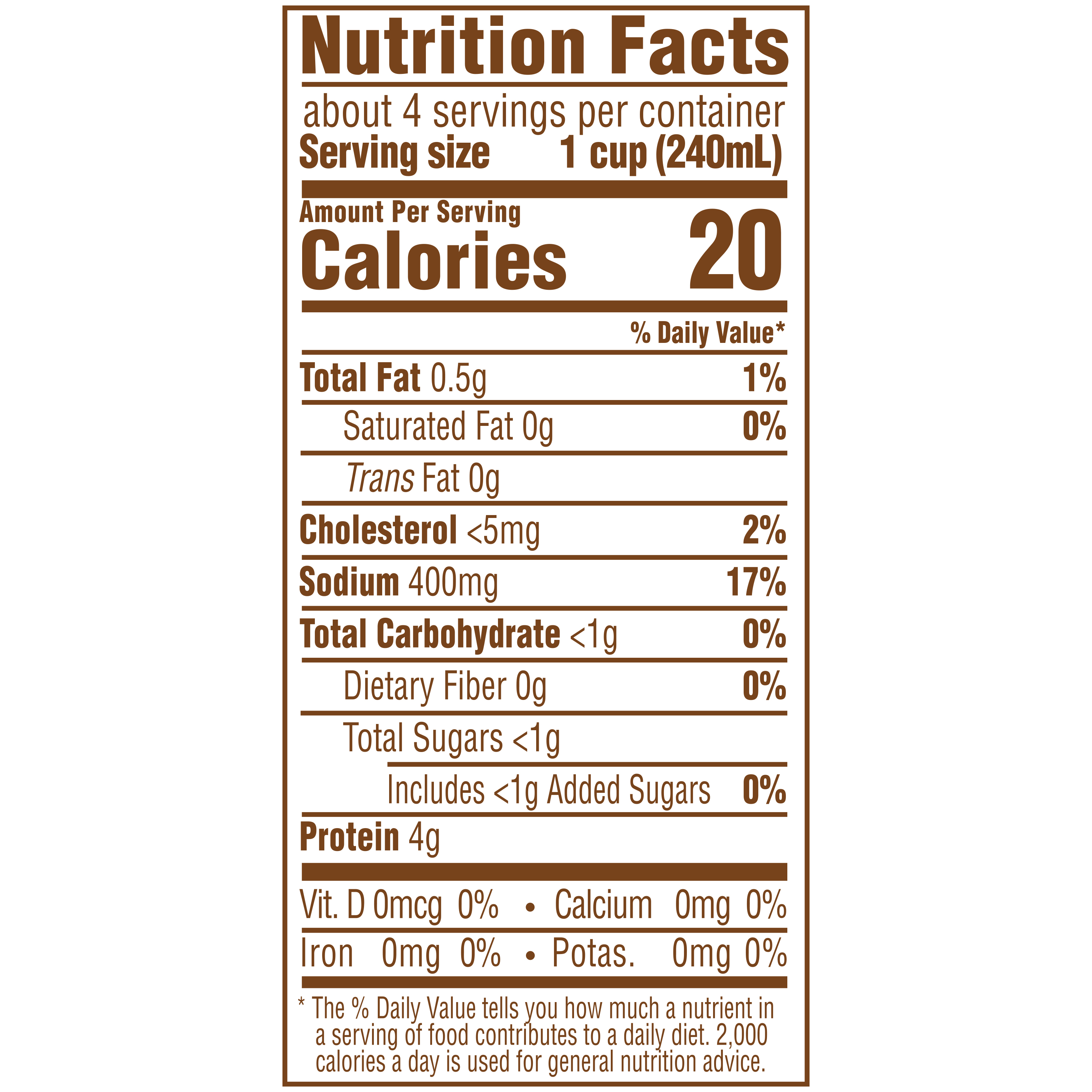 Organic Free Range Chicken Stock, 32 oz - Nutrition
