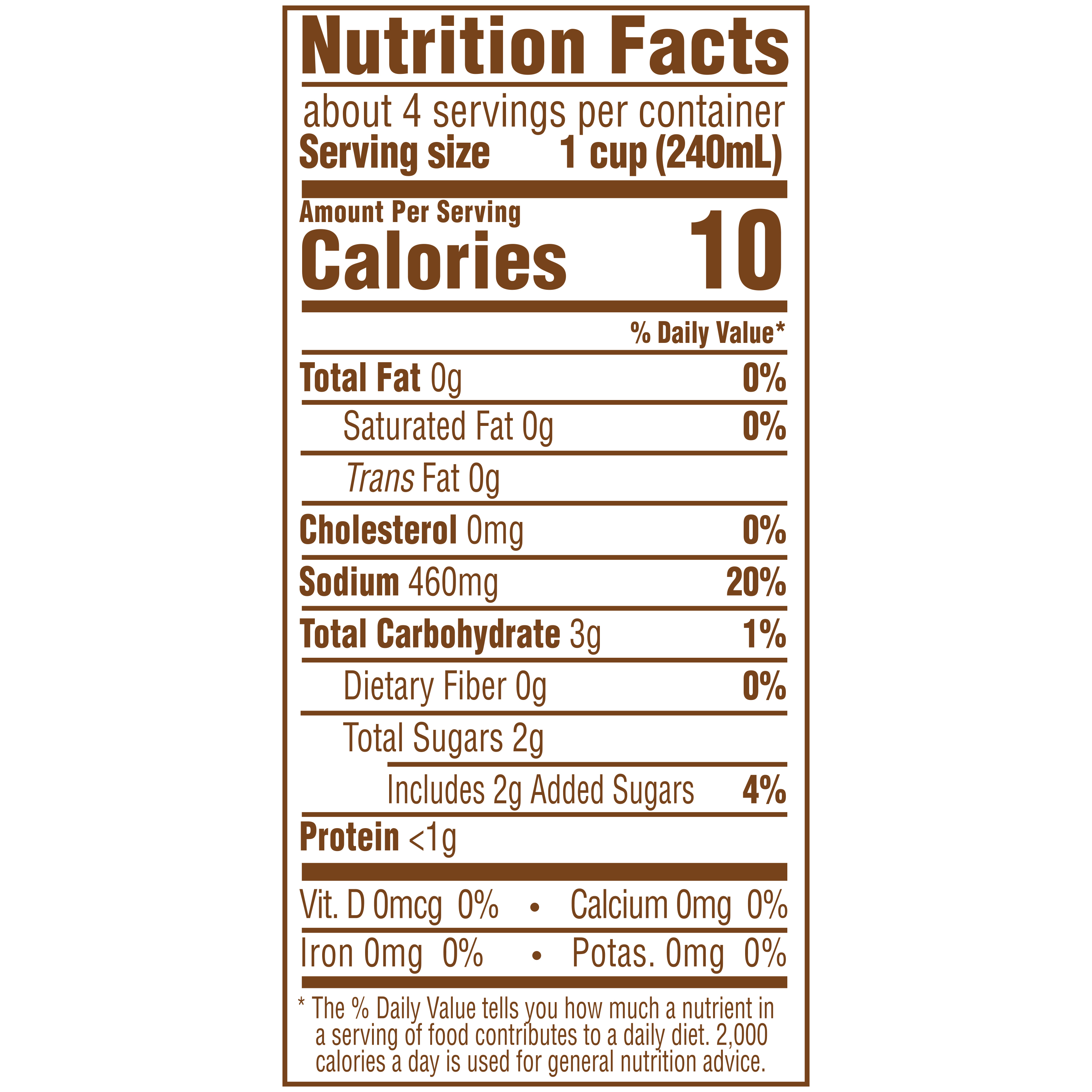 Organic Vegetable Stock, 32 oz - Nutrition