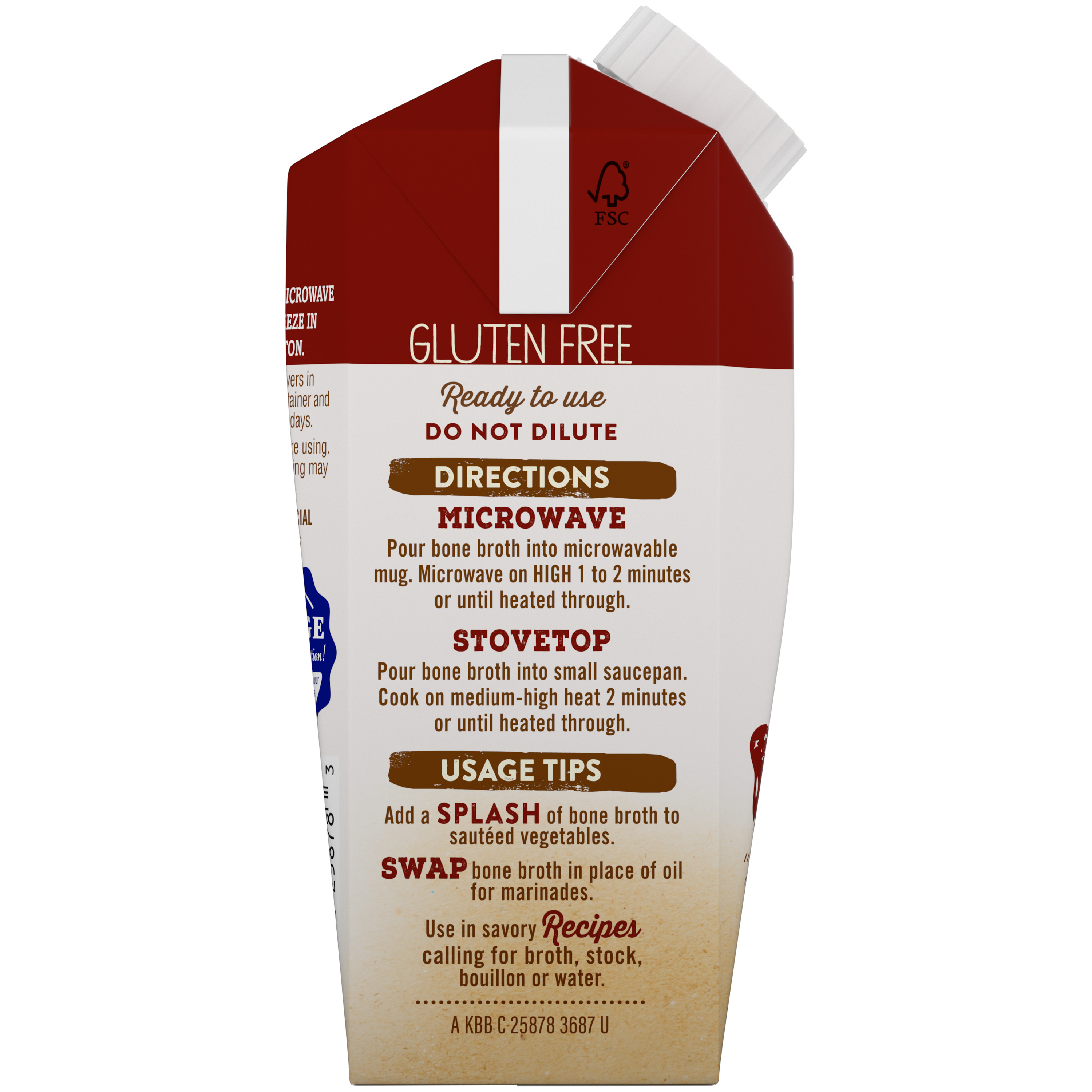 Original Beef Bone Broth, 8.25 oz - Side Panel