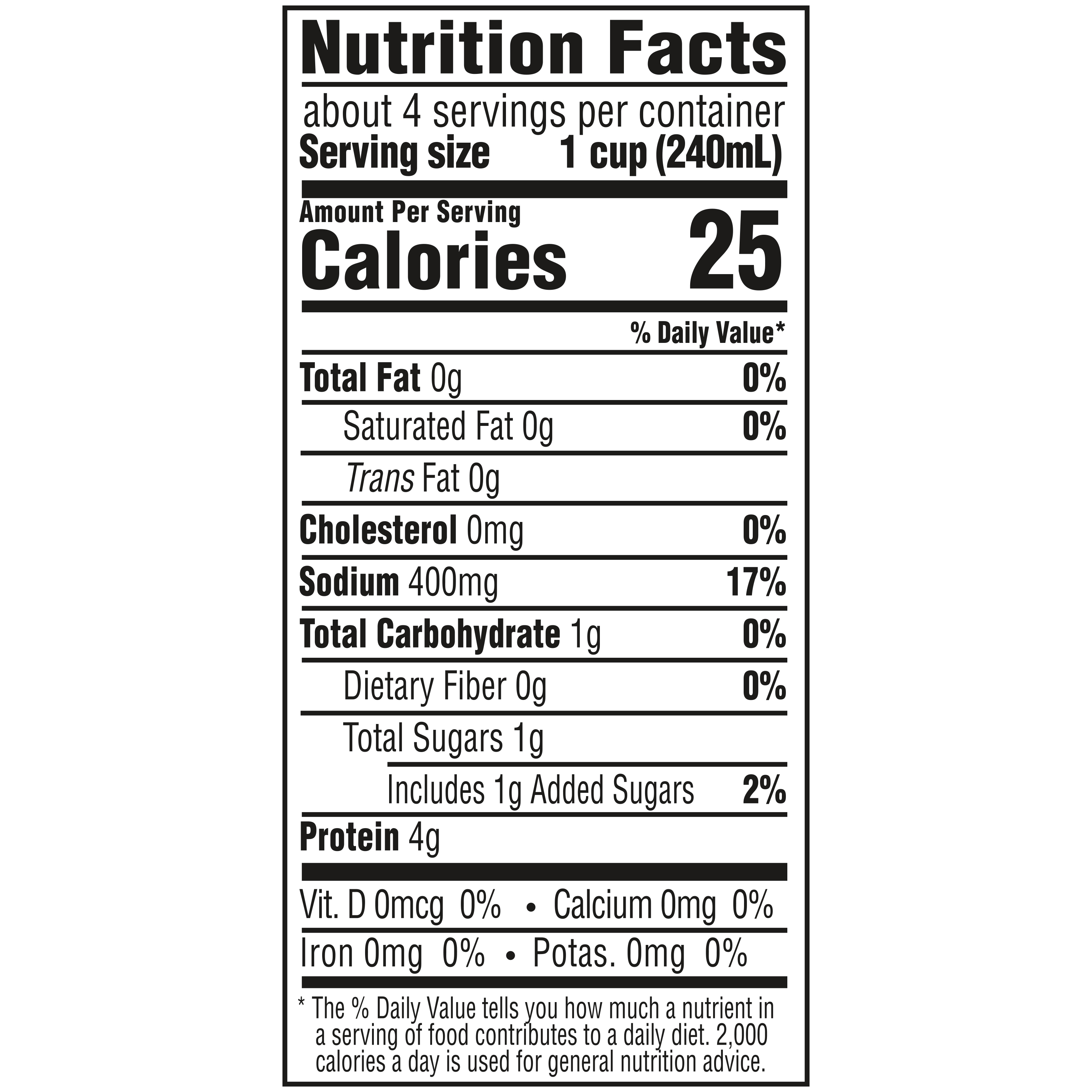 Original Beef Stock, 32 oz - Nutrition