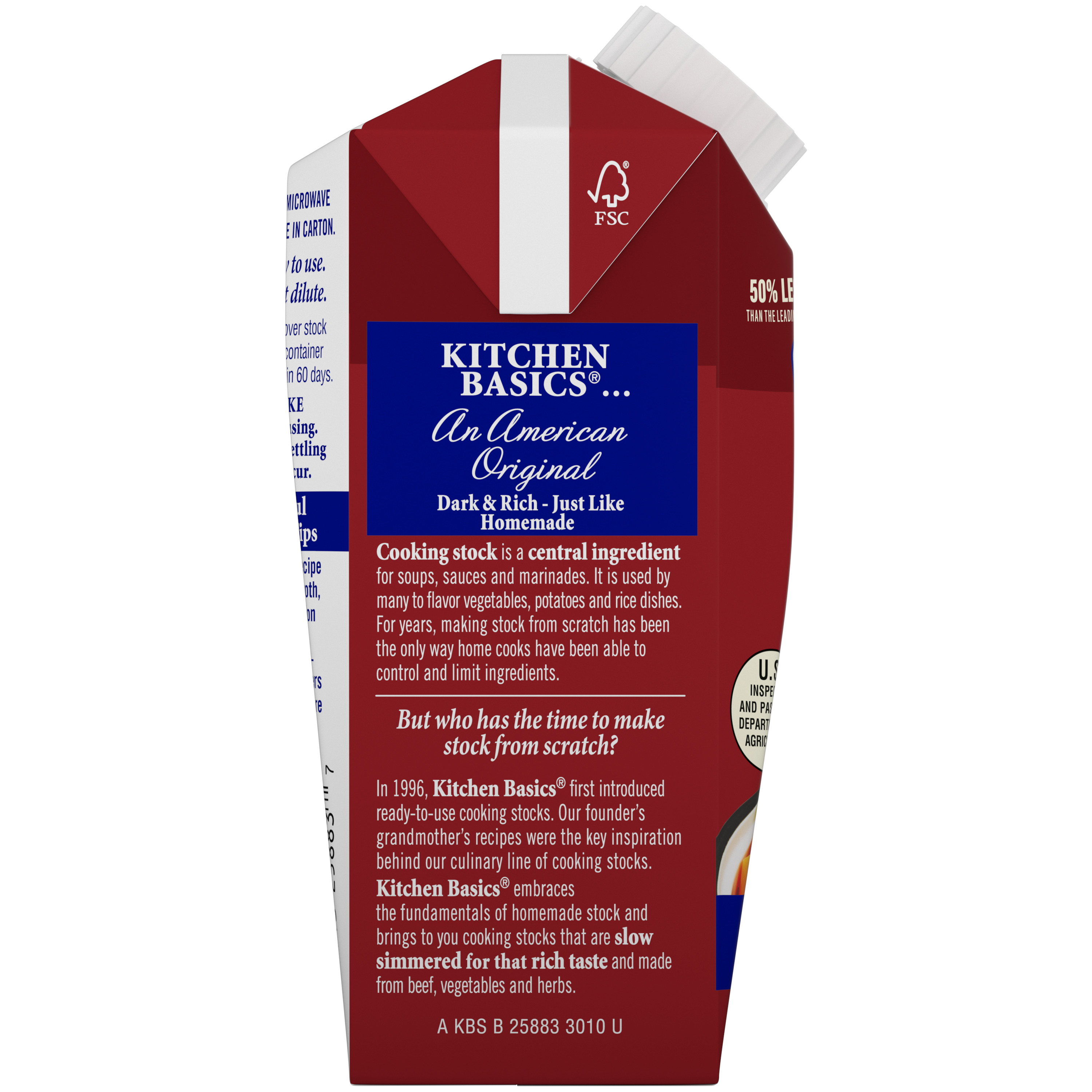 Original Beef Stock, 8.25 oz - Side Panel
