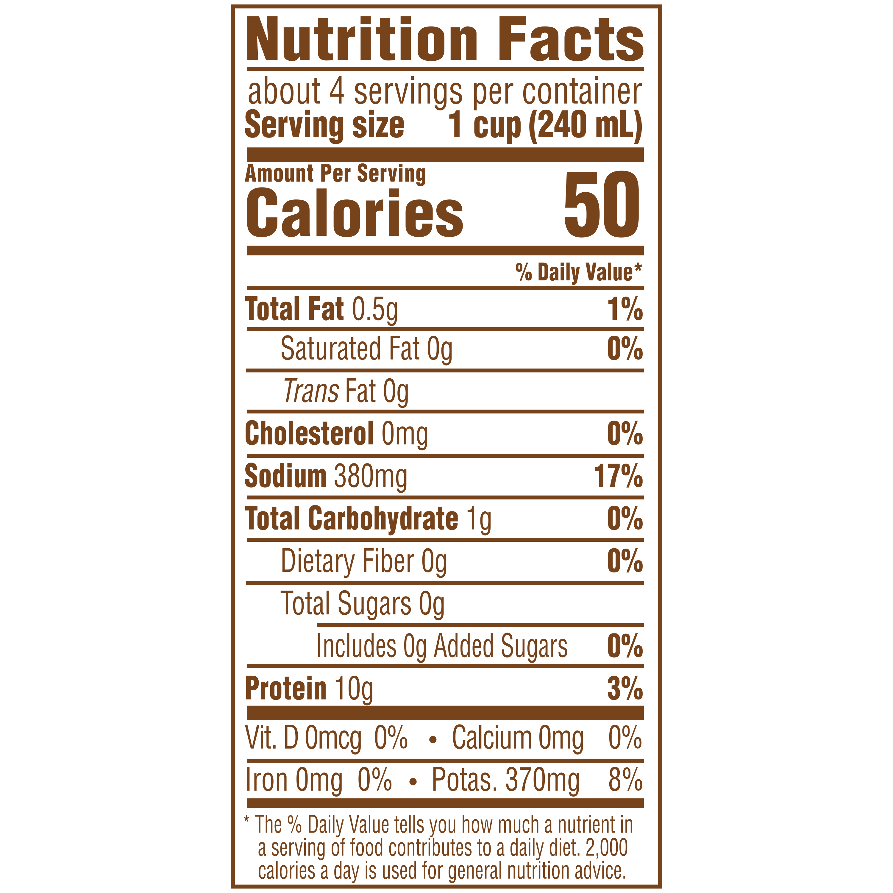 Original Chicken Bone Broth, 32 oz - Nutrition