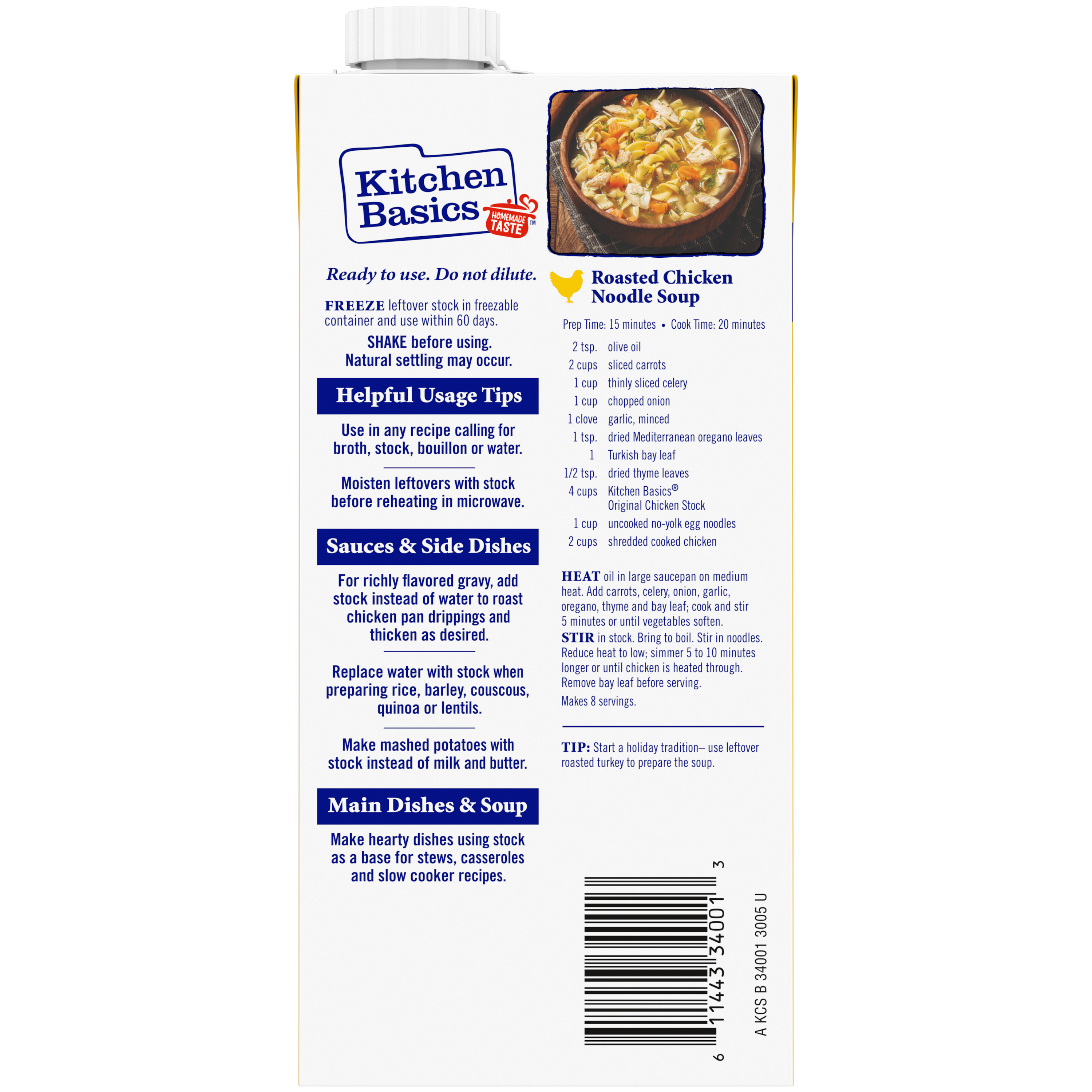 Original Chicken Stock, 32 oz - Back