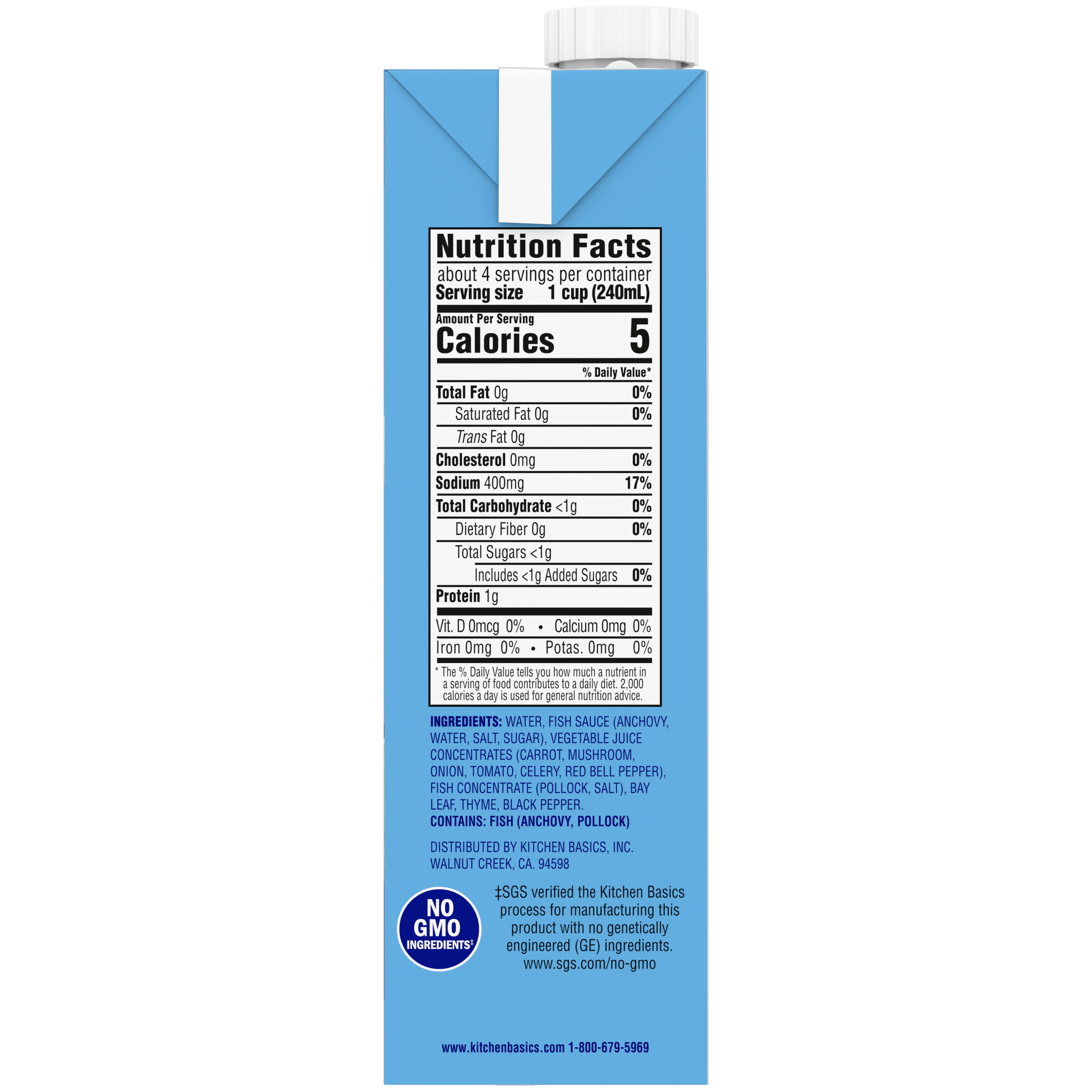 Original Seafood Stock, 32 oz - Side Panel
