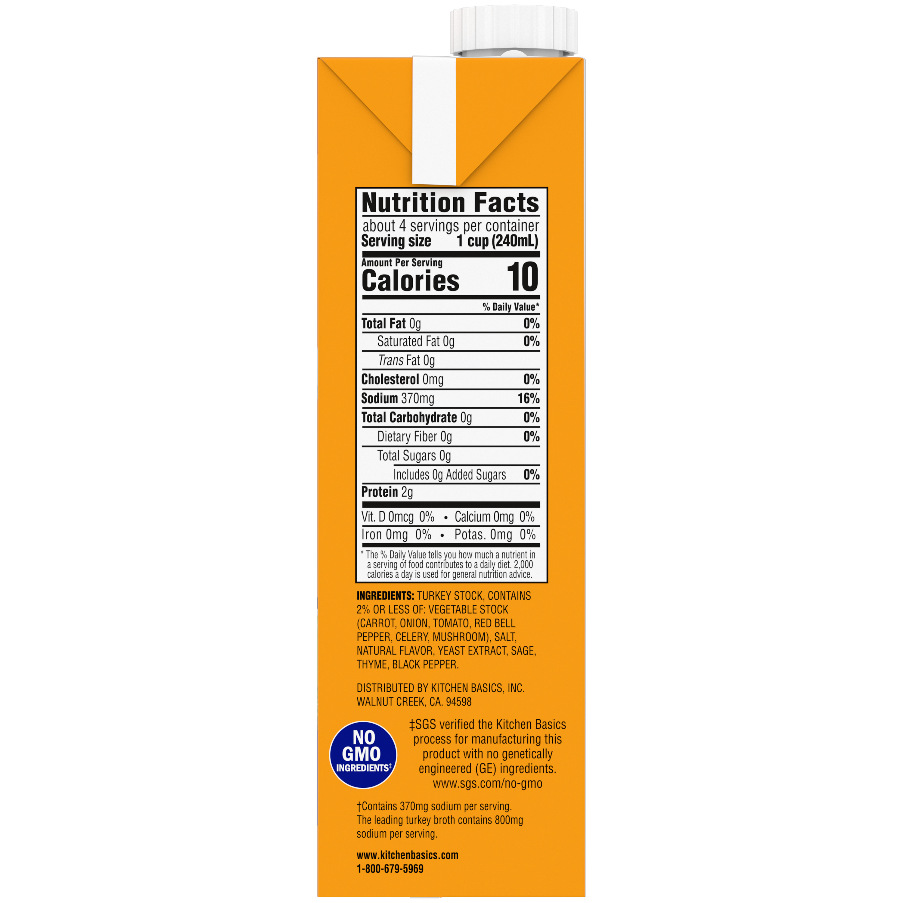 Original Turkey Stock, 32 oz - Back