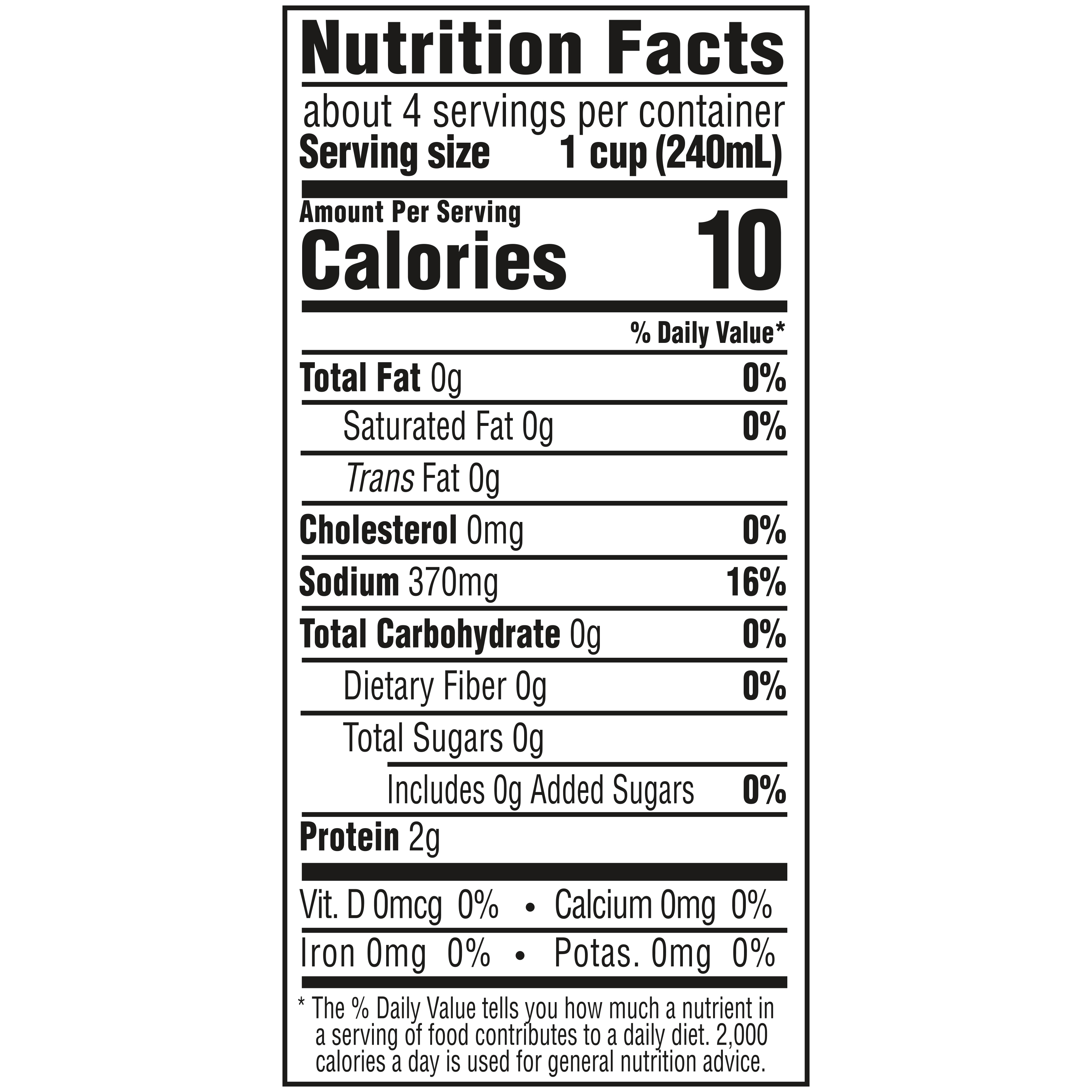 Original Turkey Stock, 32 oz - Nutrition
