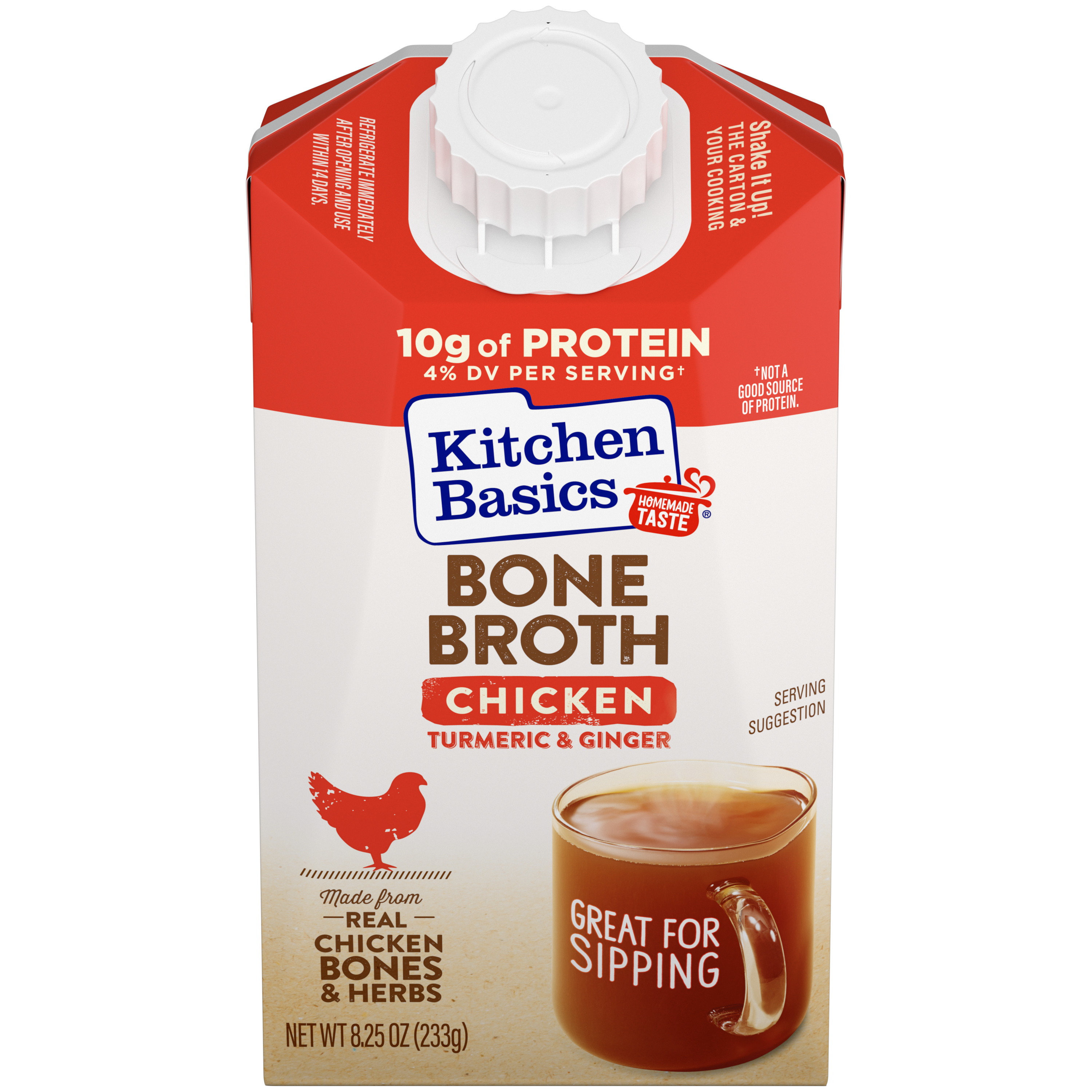 Turmeric & Ginger With Lemongrass Chicken Bone Broth, 8.25 oz - Front