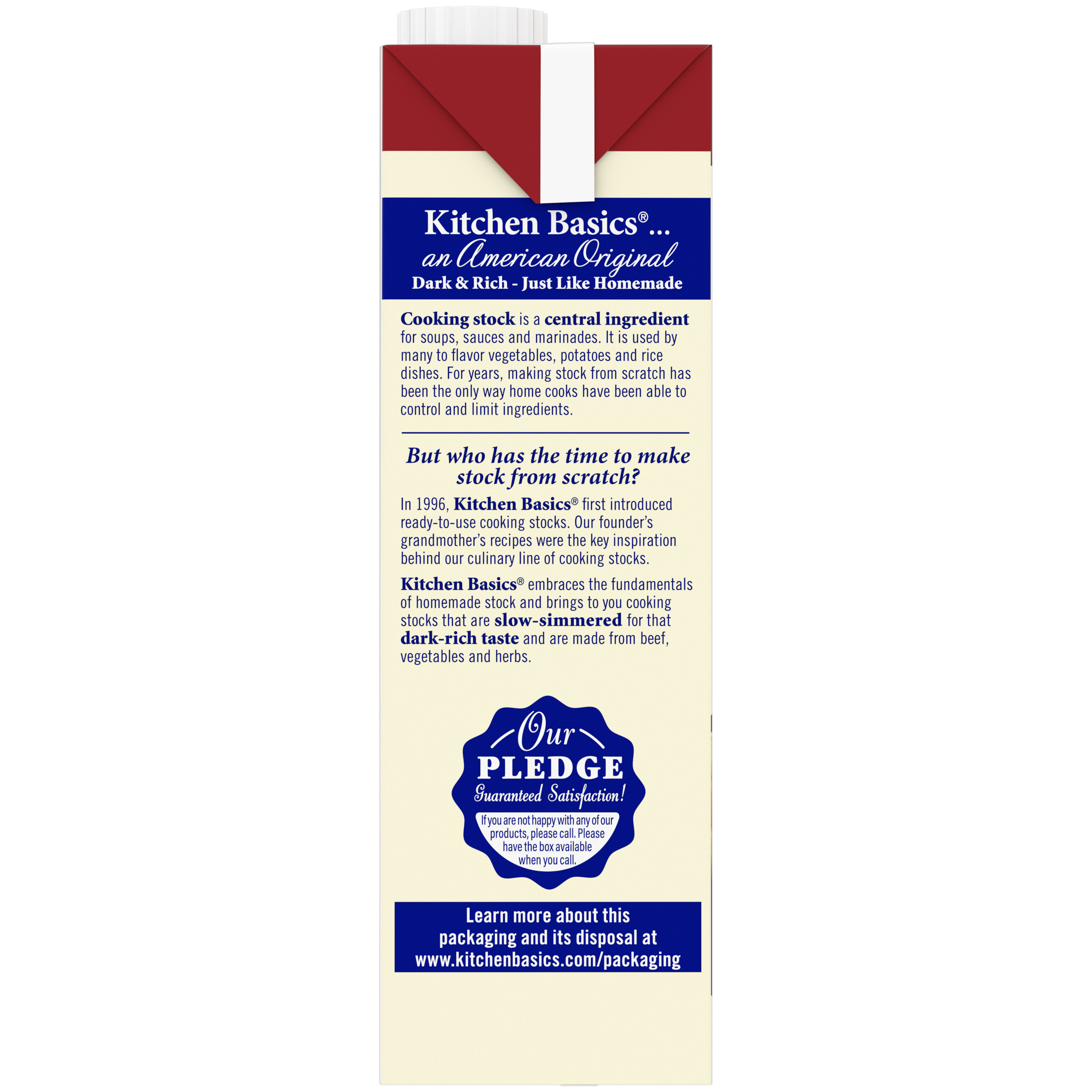 Unsalted Beef Stock, 32 oz - Side