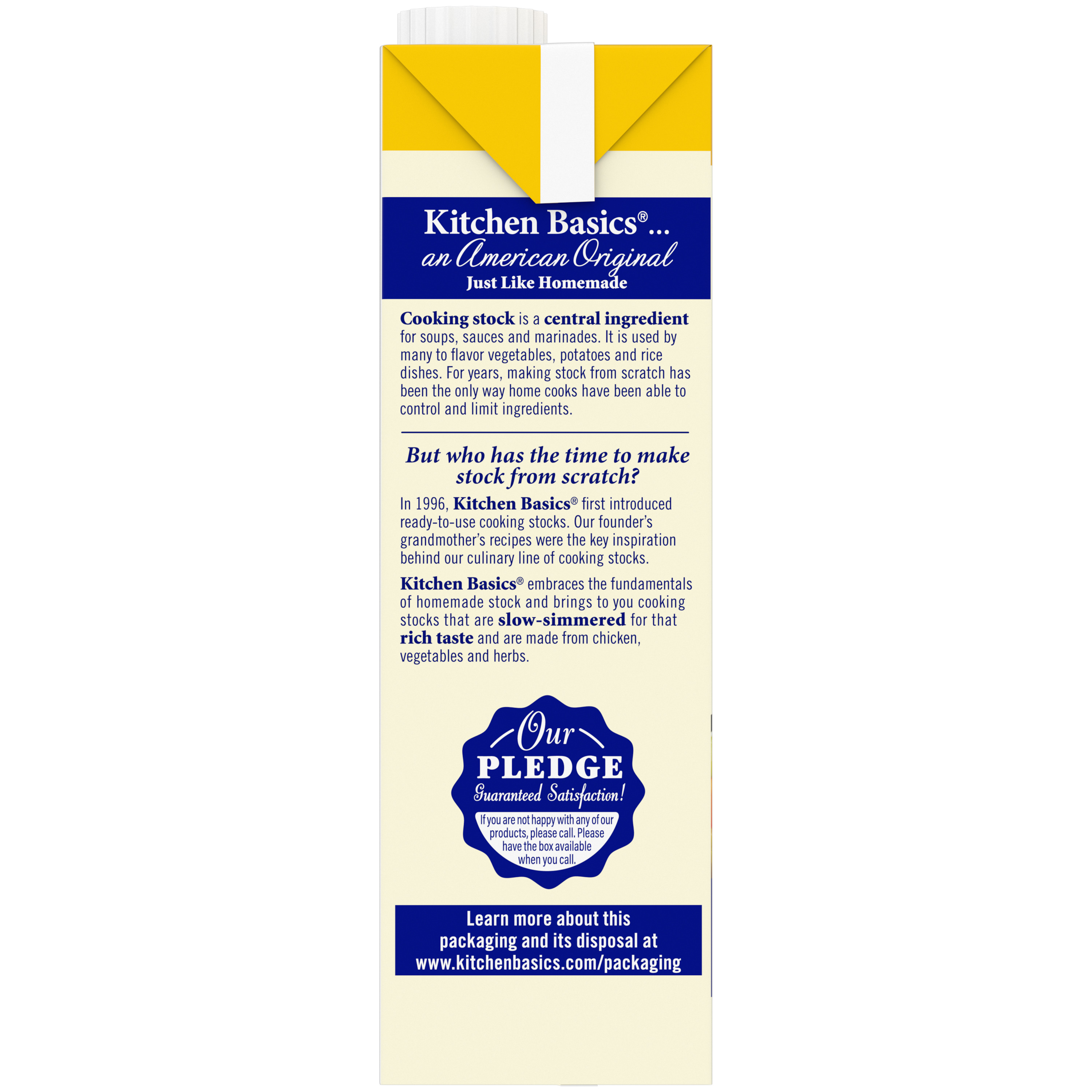 Unsalted Chicken Stock, 32 oz - Side