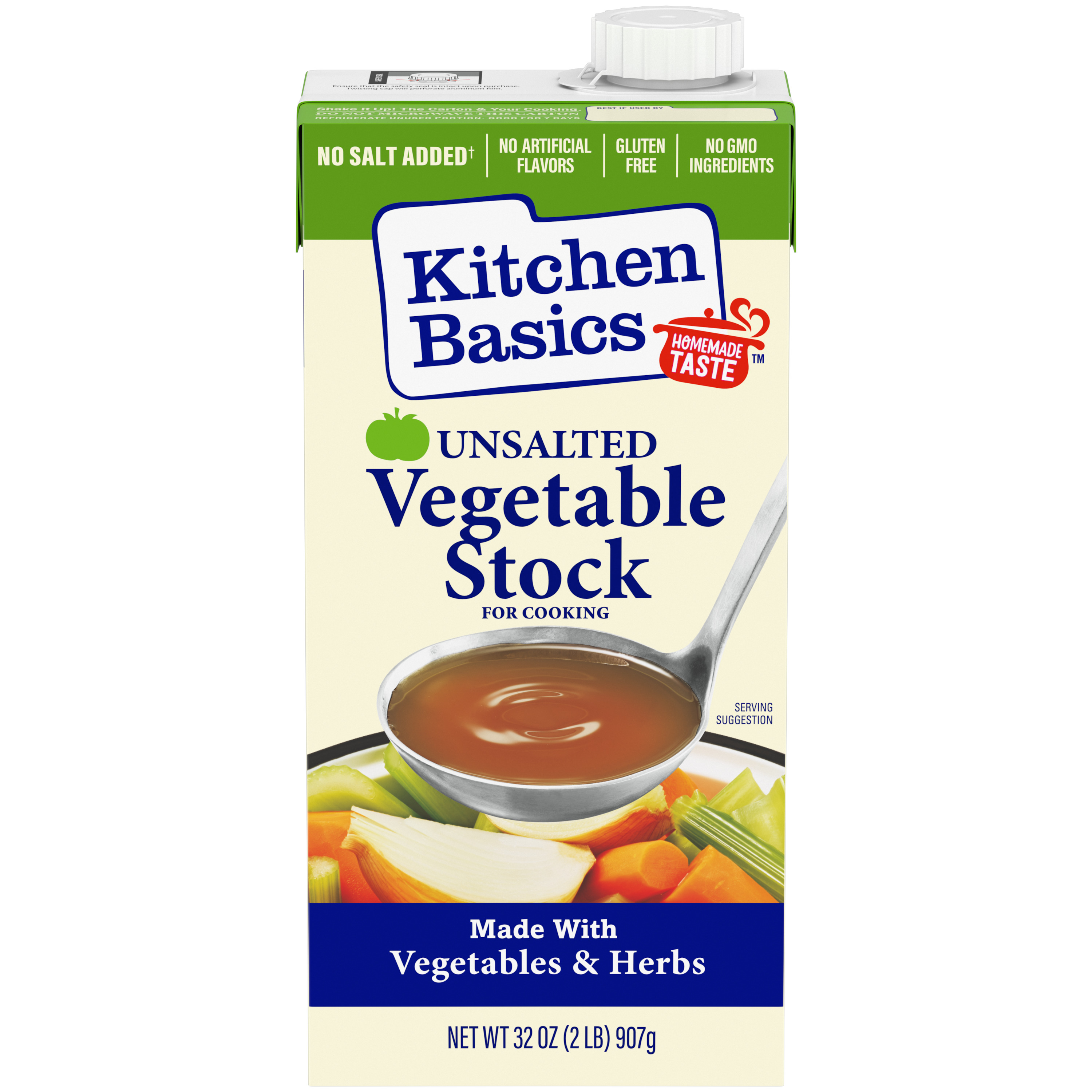 Unsalted Vegetable Stock, 32 oz - Front
