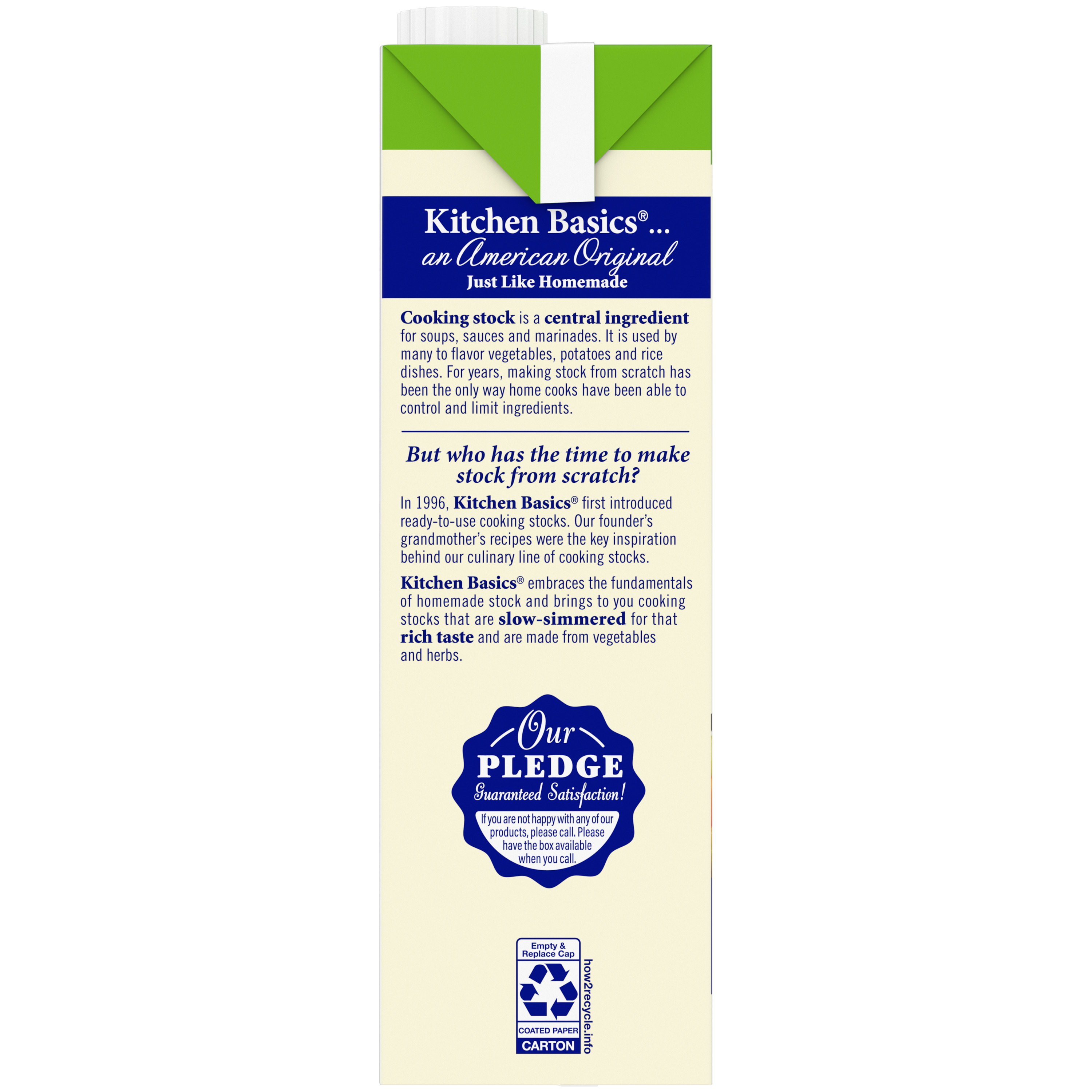 Unsalted Vegetable Stock, 32 oz - Side