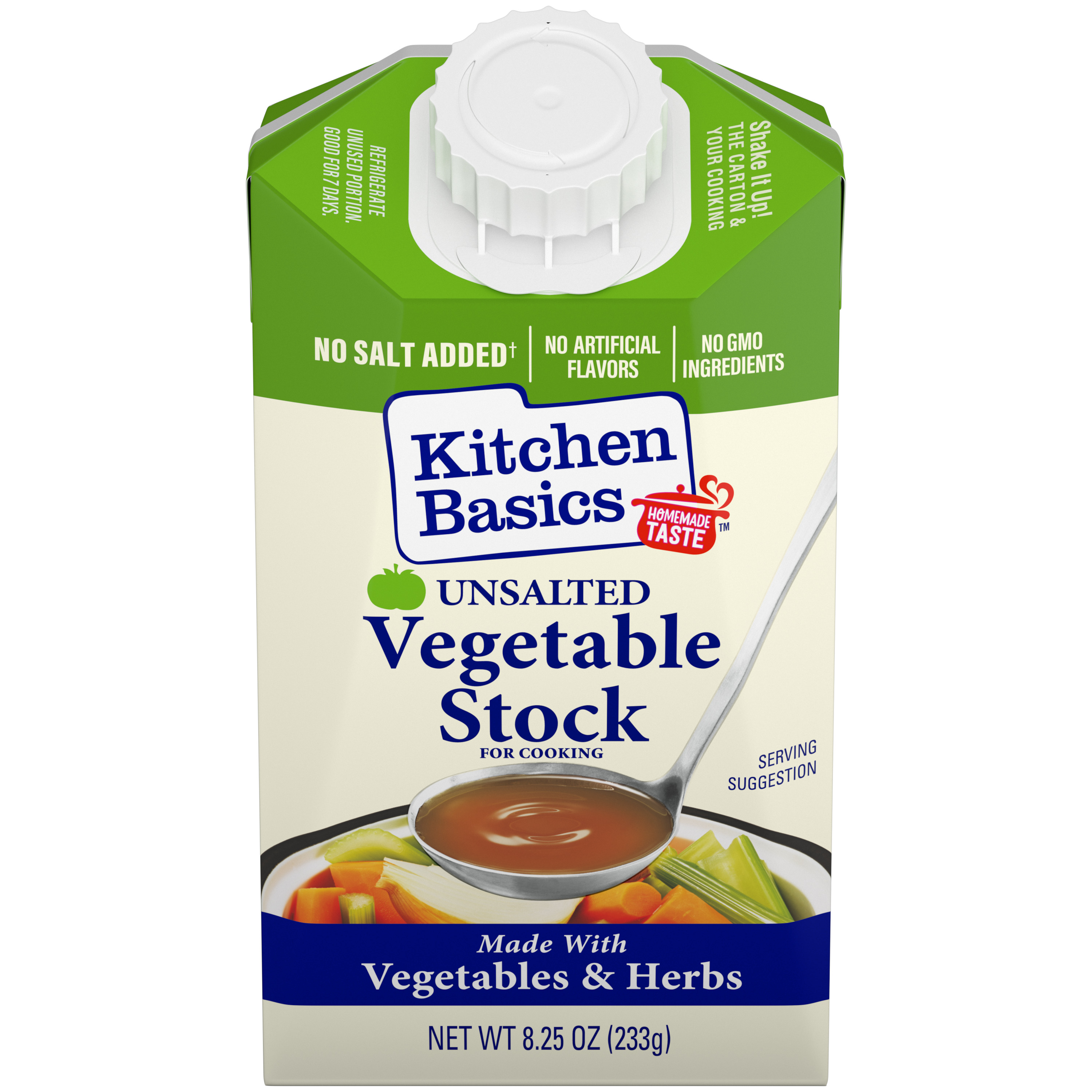 Unsalted Vegetable Stock, 8.25 oz - Front