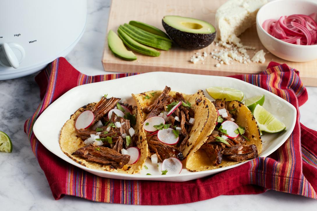 Slow Cooker Barbacoa Tacos